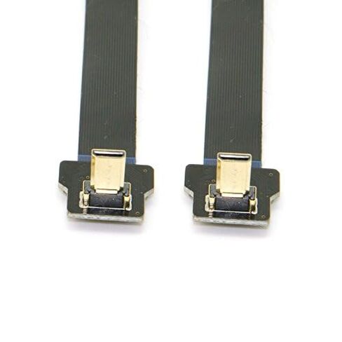 Cablecc 90 Degree Up Angled FPV Micro HDMI Male to Micro HDMI FPC Flat Cable 20cm for GOPRO Multicopter Aerial Photography in Saudi Arabia