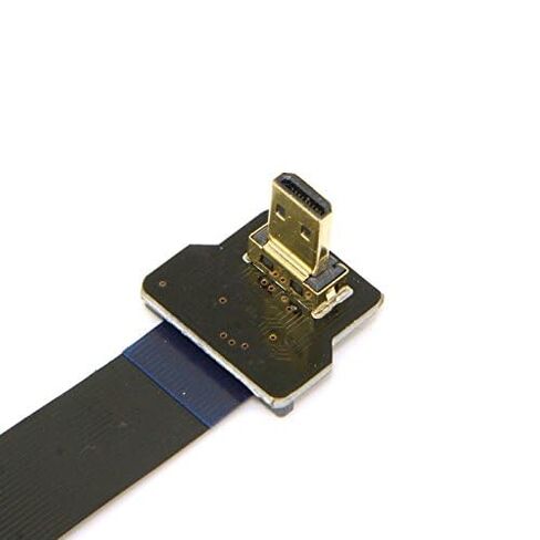 Cablecc 90 Degree Up Angled FPV Micro HDMI Male to Micro HDMI FPC Flat Cable 20cm for GOPRO Multicopter Aerial Photography in Saudi Arabia
