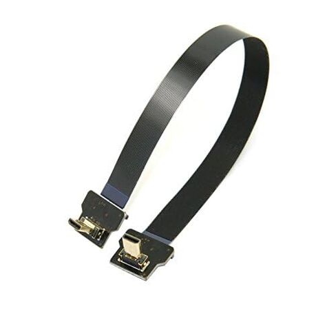 Cablecc 90 Degree Up Angled FPV Micro HDMI Male to Micro HDMI FPC Flat Cable 20cm for GOPRO Multicopter Aerial Photography in Saudi Arabia
