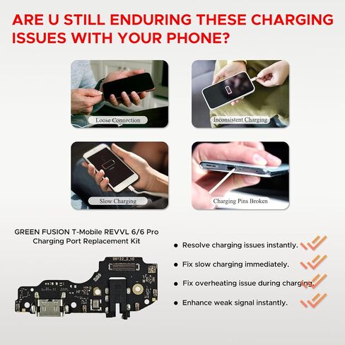 Charging Port Replacement Kit Compatible with T-Mobile REVVL 6/6 Pro US Version, Dock Board USB-C Connector Only for REVVL 6/6 Pro TMAF025G, TMAF035G, with Instruction Manual, Toolkit in Saudi Arabia