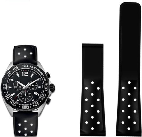 22mm Breathable Silicone Watchband for TAG heuer F1 CAZ201 WAZ2113 CAZ1010 Series Watch Strap Soft Rubber Folding Buckle in Saudi Arabia