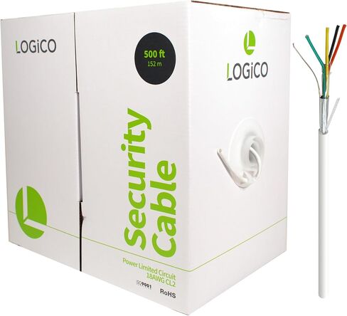 Best 500ft 18/4 Shielded CCA Security Alarm Control Wire Stranded PVC Jacket White in Saudi Arabia