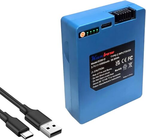بطارية أمان قابلة لإعادة الشحن لـ eufy S330 S230 S220 E330 قفل ذكي للفيديو 3 في 1 وإسقاط ذكي، بطاريات eufy بديلة 10500 مللي أمبير في الساعة. in Kuwait