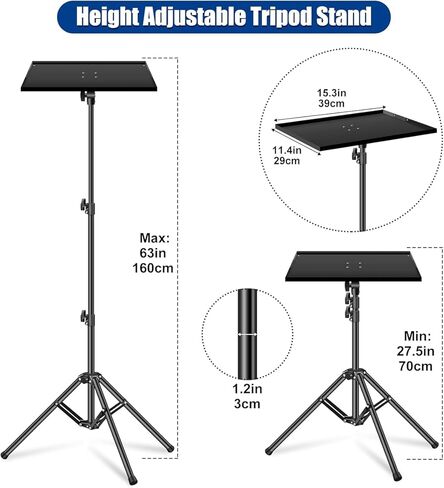 2-Be-Best Projector Tripod Stand Higher 27-63" Adjustable Projector Stand Foldable DJ Table Stand Projectors Floor Mount Stand Portable Laptop Tripod Stand for DJ Equipment Theater Office Home in Kuwait
