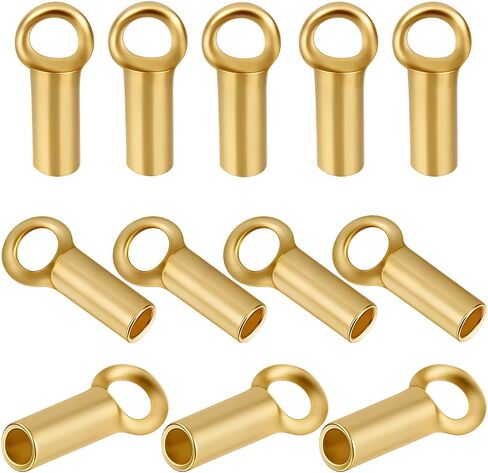 Beebeecraft 20pcs 925 Sterling Silver Crimp Caps Barrel مع حلقة لمدة 1 مم (0.04 بوصة) صنع جوهر خيوط سلك الديكور in Kuwait