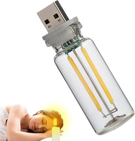 مصباح سيارة ريترو - ضوء ليلي USB للتحكم باللمس لاستخدام السيارات | تصميم أنيق على شكل زجاجة مع قابس USB، وإضاءة داخلية محيطة للوحة القيادة، ومنفذ شاحن السيارات، وأجواء السيارة المزخرفة in Saudi Arabia
