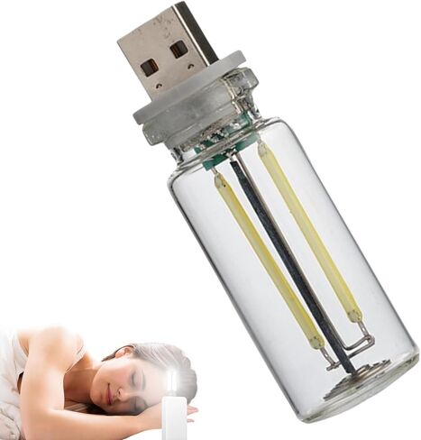 مصباح سيارة ريترو - ضوء ليلي USB للتحكم باللمس لاستخدام السيارات | تصميم أنيق على شكل زجاجة مع قابس USB، وإضاءة داخلية محيطة للوحة القيادة، ومنفذ شاحن السيارات، وأجواء السيارة المزخرفة in Saudi Arabia