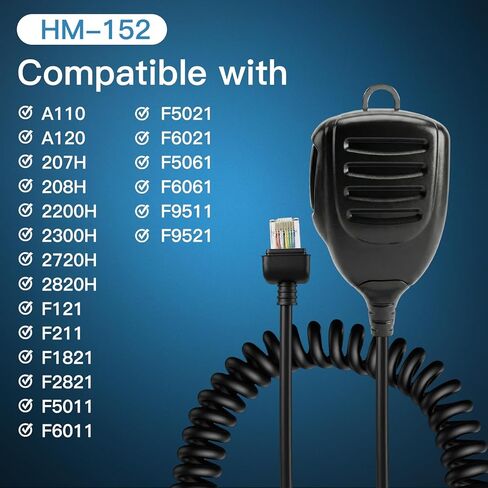 5 حزمة HM152 ميكروفون مكبر الصوت RJ45 8-Pin يده ميكروفون لـ ICOM Mobile Radi IC-208H IC-706 IC-2100 IC-2200H IC-2300H IC-2820H IC-2730A IC-V8000 IC-A110 IC-A120، IC-F5012/F5122D/F6061، ID-800H/880H in Saudi Arabia
