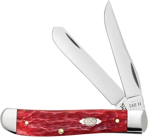 Case XX WR POCKET KNIFE MINI TRAPPER - DARK RED BONE CS - PEACH SEED JIG، البند 31952، الطول مغلق 3 1/2 بوصة (6207 CV) in Kuwait