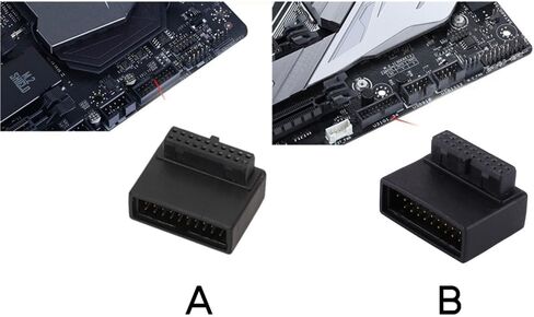 USB3.0 19pin ذكر إلى أنثى تمديد محول حتى أسفل الزاوية 90 درجة للوحة الأم in Kuwait
