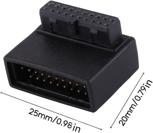USB3.0 19pin ذكر إلى أنثى تمديد محول حتى أسفل الزاوية 90 درجة للوحة الأم in Kuwait