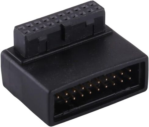 USB3.0 19pin ذكر إلى أنثى تمديد محول حتى أسفل الزاوية 90 درجة للوحة الأم in Kuwait