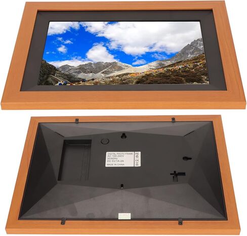 10.1 Inch Digital Picture Frame, 1280 x 800 IPS HD Touch Screen Smart Cloud Digital Photo Frame with 12GB Memory, Auto Rotating, Share Moments via Frameo APP(Brown Wood) in Saudi Arabia