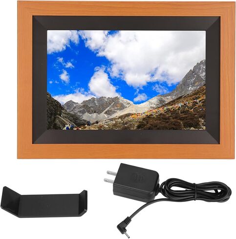 10.1 Inch Digital Picture Frame, 1280 x 800 IPS HD Touch Screen Smart Cloud Digital Photo Frame with 12GB Memory, Auto Rotating, Share Moments via Frameo APP(Brown Wood) in Saudi Arabia