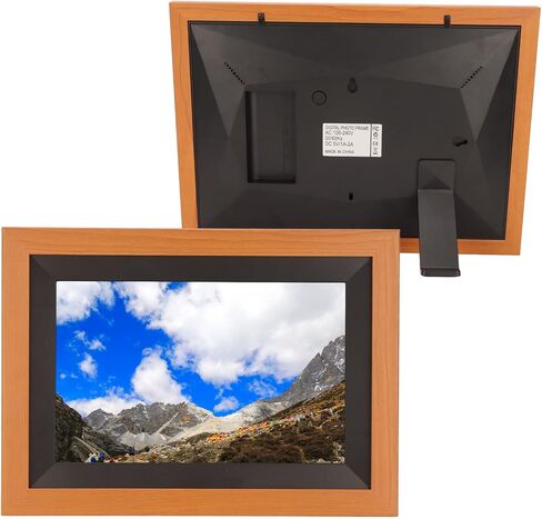10.1 Inch Digital Picture Frame, 1280 x 800 IPS HD Touch Screen Smart Cloud Digital Photo Frame with 12GB Memory, Auto Rotating, Share Moments via Frameo APP(Brown Wood) in Saudi Arabia