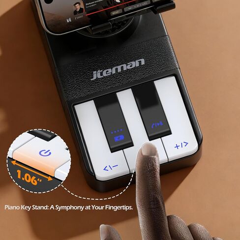 JTEMAN Cell Phone Stand with Bluetooth Speaker and Charging Stand,Piano Keys Design,Birthday Gifts for Men Women Dad Mom Husband Boyfriend Cool Tech Gadgets-Black in Saudi Arabia