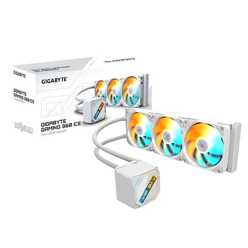 GIGABYTE Gaming 360 ICE Liquid Cooler for CPU - 3 x 120 mm ARGB Fan, Sliding Locking Mechanism, Daisy-Chain, Compatible with Intel LGA 1851 and AMD AM5 in Saudi Arabia