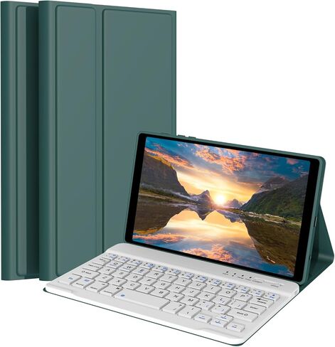 حافظة مع لوحة مفاتيح لجهاز Samsung Galaxy Tab A7 Lite 8.7 بوصة 2021 (الطراز: SM-T220/T225/T227)، [تدعم 3 أنظمة] لوحة مفاتيح لاسلكية مغناطيسية قابلة للفصل لجهاز Galaxy Tablet، أزرق in Kuwait
