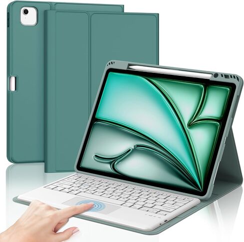 حافظة لجهاز iPad Pro 12.9 مع لوحة مفاتيح الجيل الثاني/الأول 2017/2015، 7 ألوان خلفية، لوحة مفاتيح بلوتوث قابلة للفصل متعددة اللمس، غطاء جلدي ذكي فوليو مع حامل أقلام لجهاز iPad Pro 12.9 بوصة in Saudi Arabia