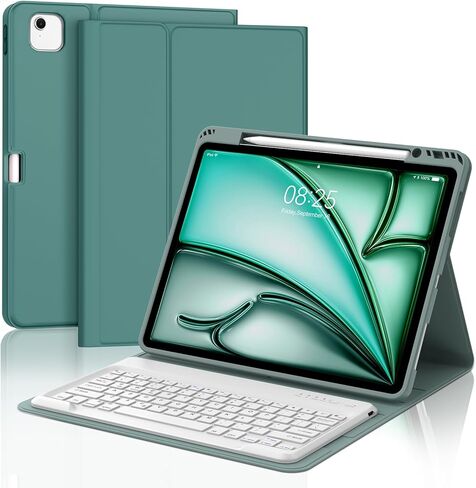 حافظة لجهاز iPad Pro 12.9 مع لوحة مفاتيح الجيل الثاني/الأول 2017/2015، 7 ألوان خلفية، لوحة مفاتيح بلوتوث قابلة للفصل متعددة اللمس، غطاء جلدي ذكي فوليو مع حامل أقلام لجهاز iPad Pro 12.9 بوصة in Saudi Arabia