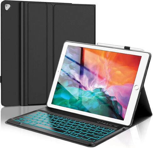 for iPad Pro 12.9 Case with Keyboard 2nd/1st Generation 2017/2015, 7 Color Backlit, Detachable Bluetooth Keyboard Multi-Touch Trackpad, Folio Smart Leather Cover with Pencil Holder for iPad Pro 12.9'' in Kuwait