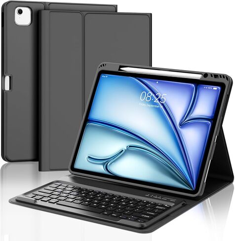 حافظة لجهاز iPad Pro 12.9 مع لوحة مفاتيح الجيل الثاني/الأول 2017/2015، 7 ألوان خلفية، لوحة مفاتيح بلوتوث قابلة للفصل متعددة اللمس، غطاء جلدي ذكي فوليو مع حامل أقلام لجهاز iPad Pro 12.9 بوصة in Saudi Arabia