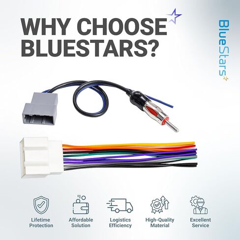 موصل تسخير أسلاك راديو السيارة BlueStars - لنيسان 2007-2019 إنفينيتي 2008-2013 سوبارو 2008-2013 - استبدال محول سلك ستيريو ما بعد البيع مع محول أثينا in Kuwait