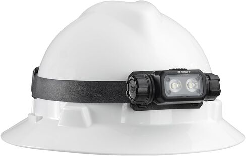 Streamlight 89019 Sledge 1000-Lumen Max 600-Lumen Standard 1800-Candela مصباح أمامي LED منخفض الحجم قابل لإعادة الشحن مع أشرطة قبعة صلبة مرنة ومطاطية، أسود in Saudi Arabia