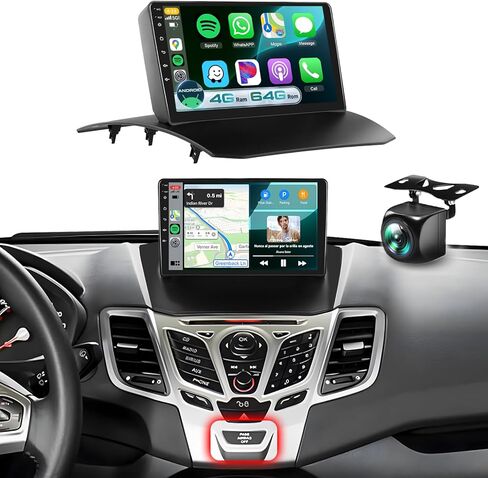 4G+64G لسيارة Ford Fiesta 2009-2016 ترقية ستيريو راديو السيارة مع DSP Wireless Carplay Android Auto، Sellrich 9 بوصة 1280P IPS شاشة تعمل باللمس راديو بلوتوث 5.0 GPS WiFi FM/RDS SWC كاميرا احتياطية in Saudi Arabia