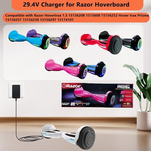 شاحن 29.4 فولت لماكينة الحلاقة Hoverboard متوافق مع ماكينة الحلاقة Hovertrax 1.5 15156208 1515608 15156252 Hover trax Prizma 15156257 15156239 15156297 15174101 سلك محول الطاقة in Kuwait