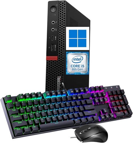 Lenovo ThinkCentre M720Q Tiny PC i5 Windows 11 Pro، M720Q mini Desktop Core i5-8500T، ذاكرة الوصول العشوائي 8 جيجا، 256 جيجا SSD، Displayport، AC WiFi، BT، ThinkCentre Desktop (متجدد) in Kuwait