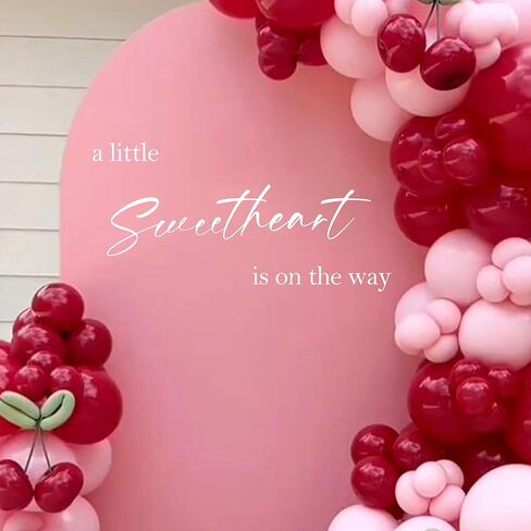 ملصق حائط A Little Sweetheart is On The Way - ملصق حائط لحفلة عيد الحب لقوس البالون، يكشف عن الجنس على شكل قلب فتاة أو فتى مع ملصق قلوب للحفلات in Kuwait
