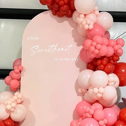 ملصق حائط A Little Sweetheart is On The Way - ملصق حائط لحفلة عيد الحب لقوس البالون، يكشف عن الجنس على شكل قلب فتاة أو فتى مع ملصق قلوب للحفلات in Kuwait