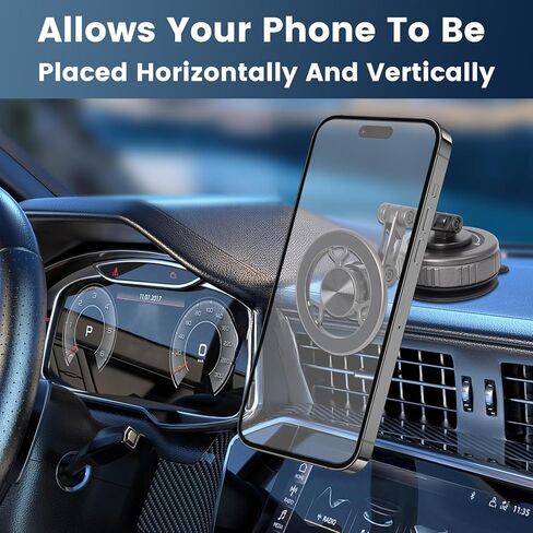 حامل هاتف مغناطيسي للسيارة 360 درجة قابل للتعديل حامل هاتف مغناطيسي لشفط الهواء لهاتف iPhone 17 Pro Max 16 15 14 13 12 Air Plus in Kuwait
