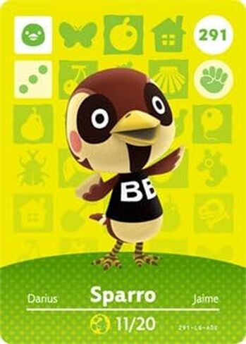Sparro - Nintendo Animal Crossing Happy Home Designer Amiibo Card - 291 in Kuwait