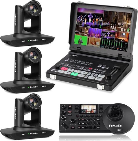 كاميرا FoMaKo K30NS 4K 30x زووم بصري PTZ مع NDI 6 & NDI HX3، الجيل الثالث من التتبع التلقائي AI، للترفيه والأداء المباشر بما في ذلك الحفلات الموسيقية والمسرح والموسيقى (K30NSX3+M5+KC608 Pro) in Saudi Arabia