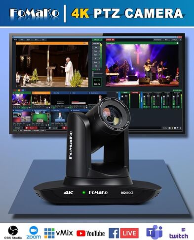كاميرا FoMaKo K30NS 4K 30x زووم بصري PTZ مع NDI 6 & NDI HX3، الجيل الثالث من التتبع التلقائي AI، للترفيه والأداء المباشر بما في ذلك الحفلات الموسيقية والمسرح والموسيقى (K30NSX3+M5+KC608 Pro) in Saudi Arabia