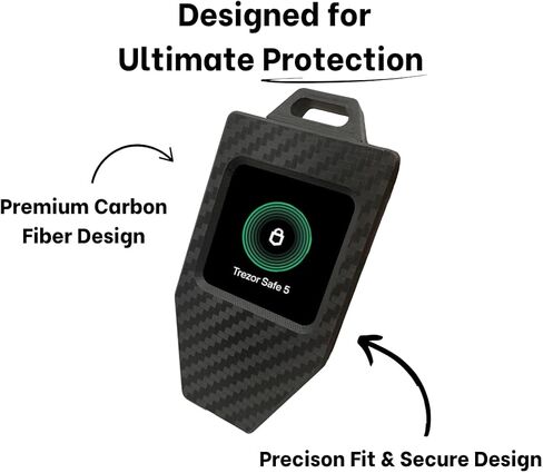 Carbon Fiber Case for Trezor Safe 5, Full Protection for Crypto Hardware Wallets, Lightweight and Precision-Fit in Saudi Arabia