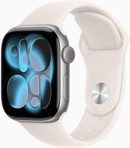 Apple Watch Series 11 [GPS + Cellular, 42mm] Space Gray Aluminum Case with Starlight Sport Band, S/M (Renewed) in Saudi Arabia