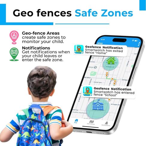 Kids Watch with GPS Tracker, Two Way Calling, Real Time Tracking & SOS Alerts, Smart Watch for Call and Text with Geo Fencing, School Mode, Safe Electronics, Long Battery & Parental Controls in Saudi Arabia