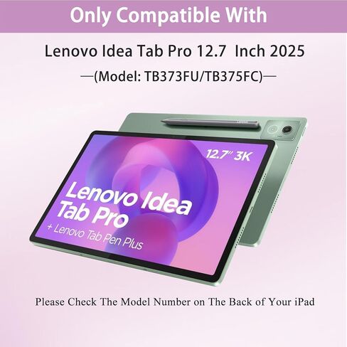 حافظة لوحة مفاتيح قابلة للفصل مع ماوس لجهاز Lenovo Idea Tab Pro 12.7 بوصة 2025 (TB373FU/TB375FC)، حافظة لوحة مفاتيح مغناطيسية بإضاءة خلفية بـ 7 ألوان لجهاز Lenovo Idea Tab Pro 12.7 بوصة مع حامل قلم، 3 زوايا للتعديل، أسود in Kuwait