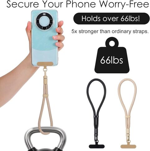 Sibba 2PCS Anti Theft Phone Wrist Strap With 2 Metal Tether Tabs Phone Lanyard Self-Locking Cellphone Wrist Strap Adjustable Wristlet Hand Anti-Drop Straps Ultra-Thin Clip and 360° Hook in Saudi Arabia