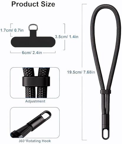 Anti-Theft Phone Lanyard 360 Degree Rotatable With Adjustable Self-Locking Buckle Wrist Strap for Daily Travel Commuting in Saudi Arabia