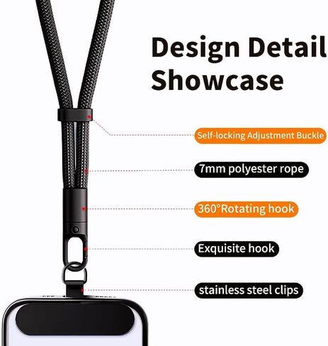 Anti-Theft Phone Lanyard 360 Degree Rotatable With Adjustable Self-Locking Buckle Wrist Strap for Daily Travel Commuting in Saudi Arabia