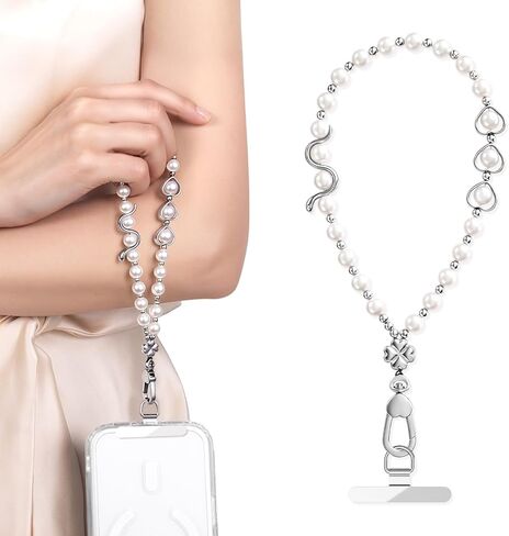 Beaded Phone Charm - Detachable Anti Theft Wrist Strap for Women - Phone Chain Wristlet - Fits iPhone Samsung Pixel in Saudi Arabia
