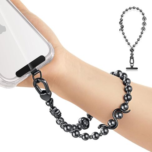 Beaded Phone Charm - Detachable Anti Theft Wrist Strap for Women - Phone Chain Wristlet - Fits iPhone Samsung Pixel in Saudi Arabia