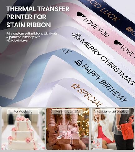 Phomemo White Ribbon for Gift Wrapping Compatible with DYMO Letratag Refills LT-100H LT-100T 200B and P12, P12PRO, LT12, F12 Label Makers, for Bows Bouquet, DIY Crafts, Party Decor,12mm x 2m, 5 Pack in Saudi Arabia