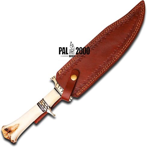 سكاكين PAL 2000 مصنوعة يدويًا من الفولاذ الدمشقي مقاس 15 بوصة سكين باوي للصيد 9871 in Kuwait