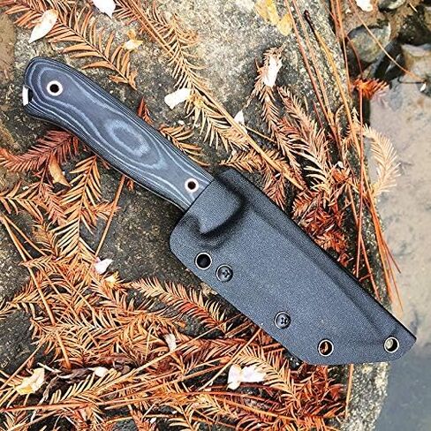 سكاكين واتش مان ذات الشفرات الثابتة مع غمد، سكين بوشكرافت كامل تانغ مع غمد كيديكس سكين صيد مسطح مع مقبض ميركارتا للتخييم والبقاء على قيد الحياة وصيد الأسماك in Kuwait