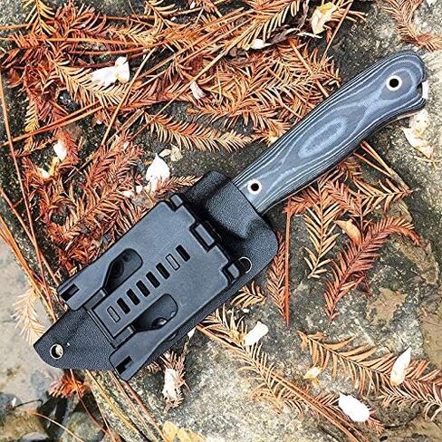 سكاكين واتش مان ذات الشفرات الثابتة مع غمد، سكين بوشكرافت كامل تانغ مع غمد كيديكس سكين صيد مسطح مع مقبض ميركارتا للتخييم والبقاء على قيد الحياة وصيد الأسماك in Kuwait